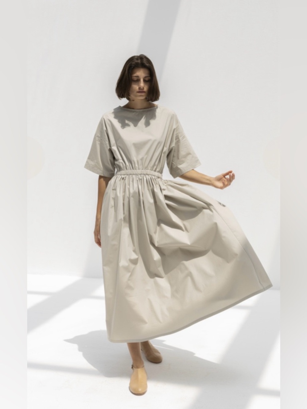 Black Crane New Pleated Dress